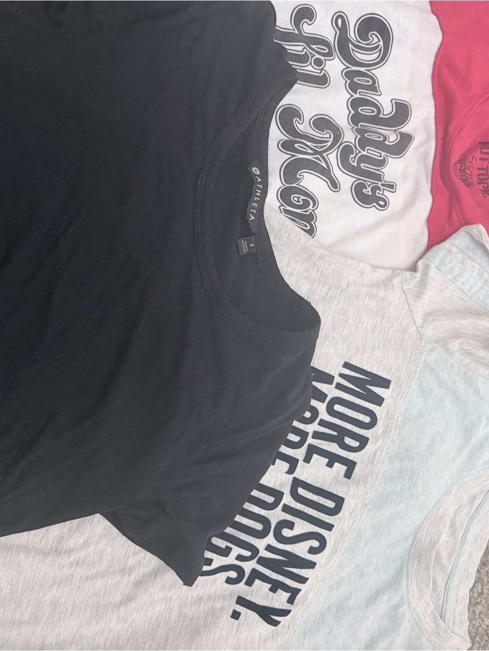 Athleta Black Crew Tee with Mixed Graphic Tees